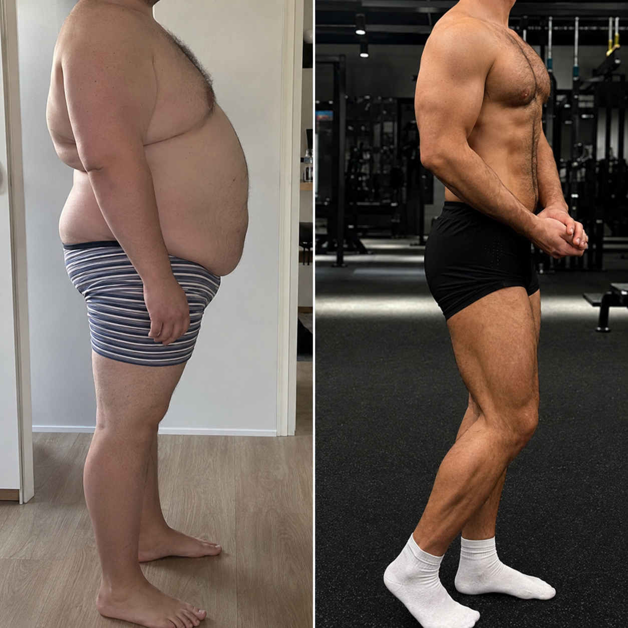 Fitness-Transformation mit sichtbarem Fortschritt